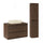 Ensemble meuble simple vasque 80cm et colonne Edmé Bois foncé