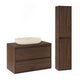 Ensemble meuble simple vasque 80cm et colonne Edmé Bois foncé