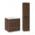Ensemble meuble simple vasque encastrée 50cm et colonne Edmé Bois foncé