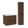 Ensemble meuble simple vasque encastrée 60cm et colonne Edmé Bois foncé