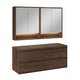 Ensemble meuble sous-vasque 120cm et armoires miroir Edmé Bois foncé