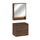 Ensemble meuble sous-vasque 60cm et armoire miroir Edmé Bois foncé