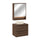 Ensemble meuble simple vasque 60cm et armoire miroir Edmé Bois foncé