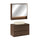 Ensemble meuble simple vasque 80cm et armoire miroir Edmé Bois foncé