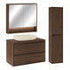 Ensemble meuble simple vasque 80cm colonne et armoire miroir Edmé Bois foncé