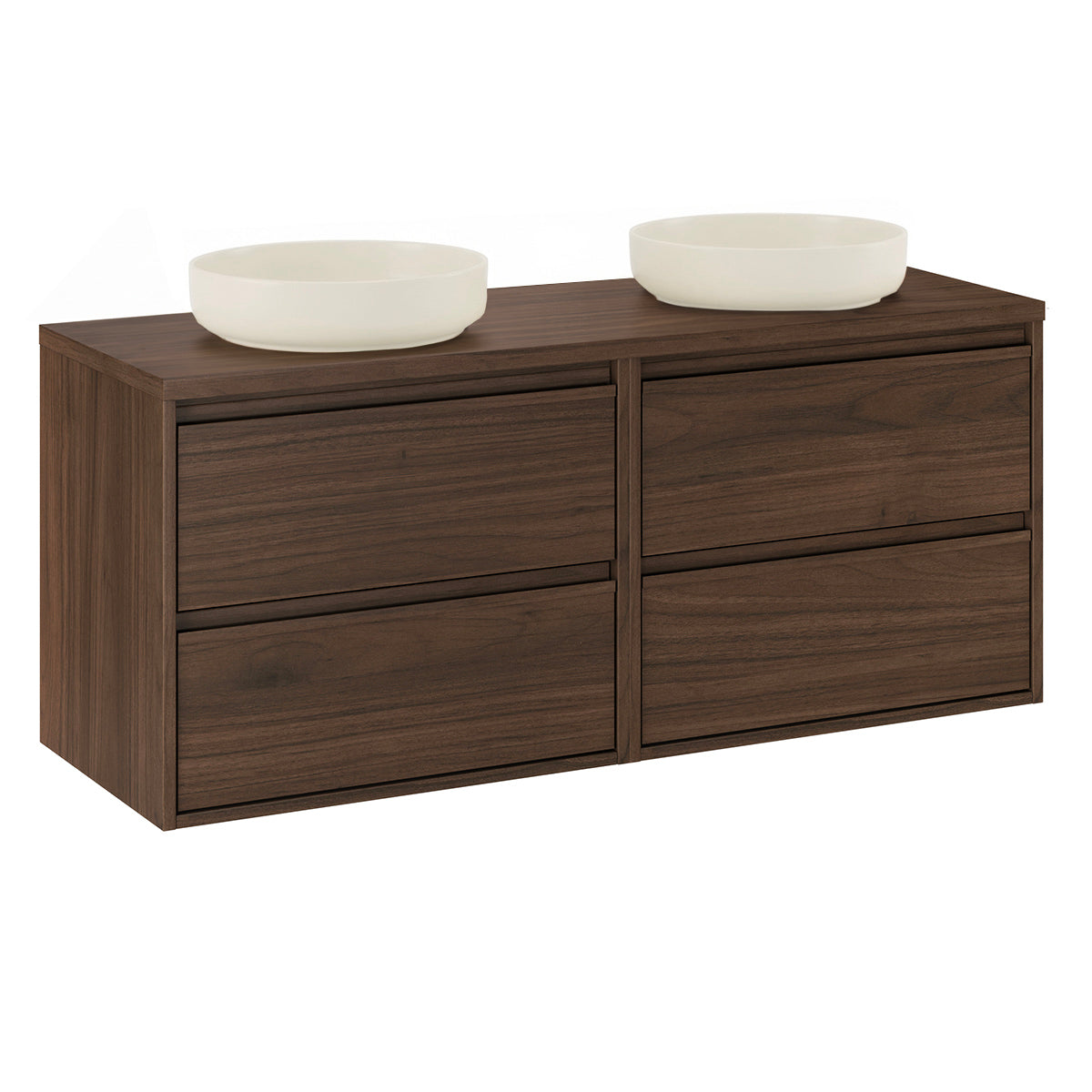 Meuble double vasque 120cm Edmé Bois foncé