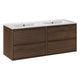 Meuble double vasque encastrée 120cm Edmé Bois foncé