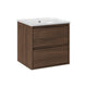 Meuble simple vasque encastrée 50cm Edmé Bois foncé