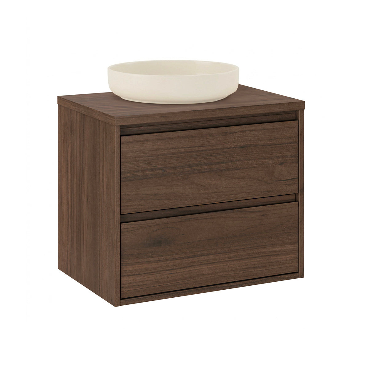 Meuble simple vasque 60cm Edmé Bois foncé