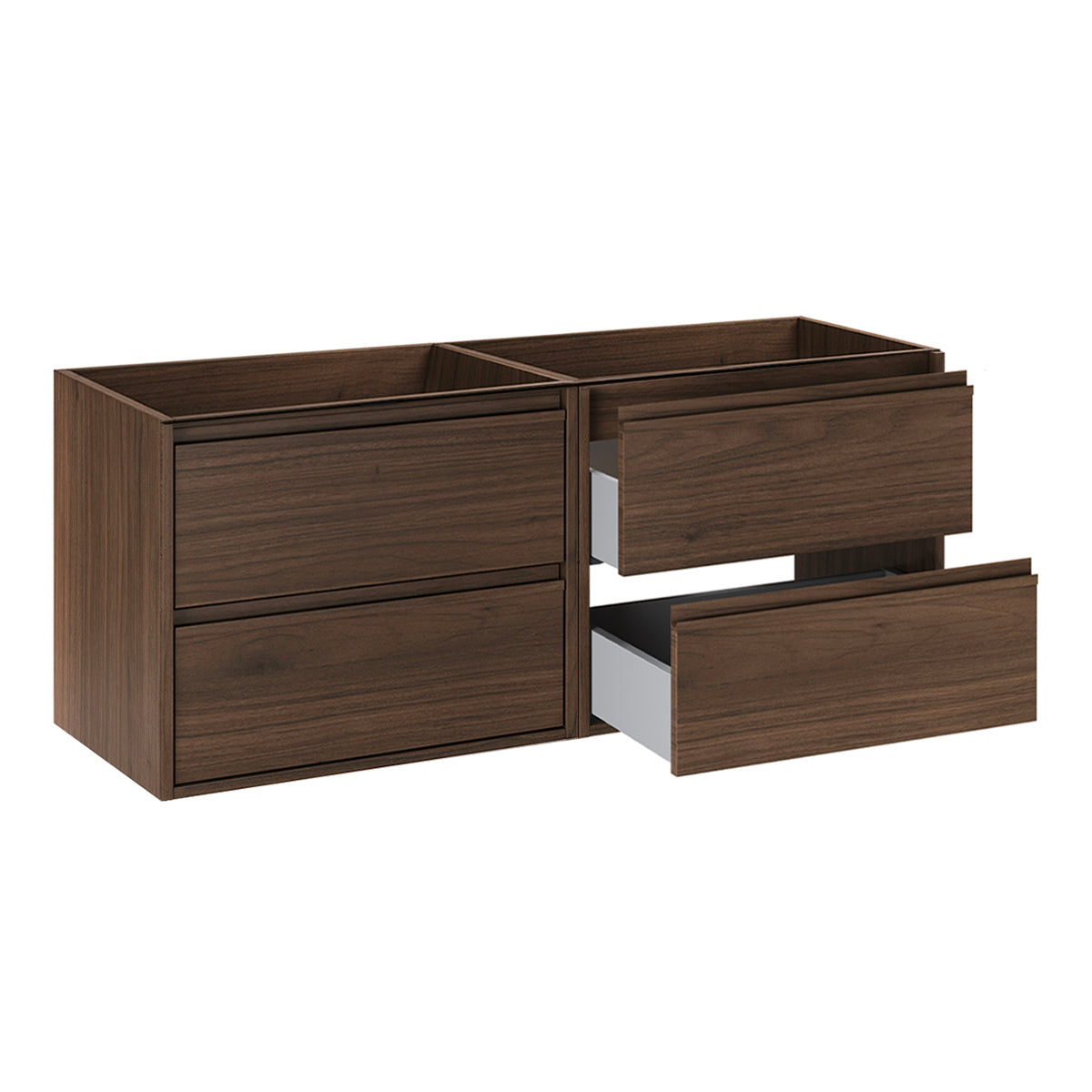 Ensemble meuble double vasque 120cm et colonne Edmé Bois foncé - vue 4