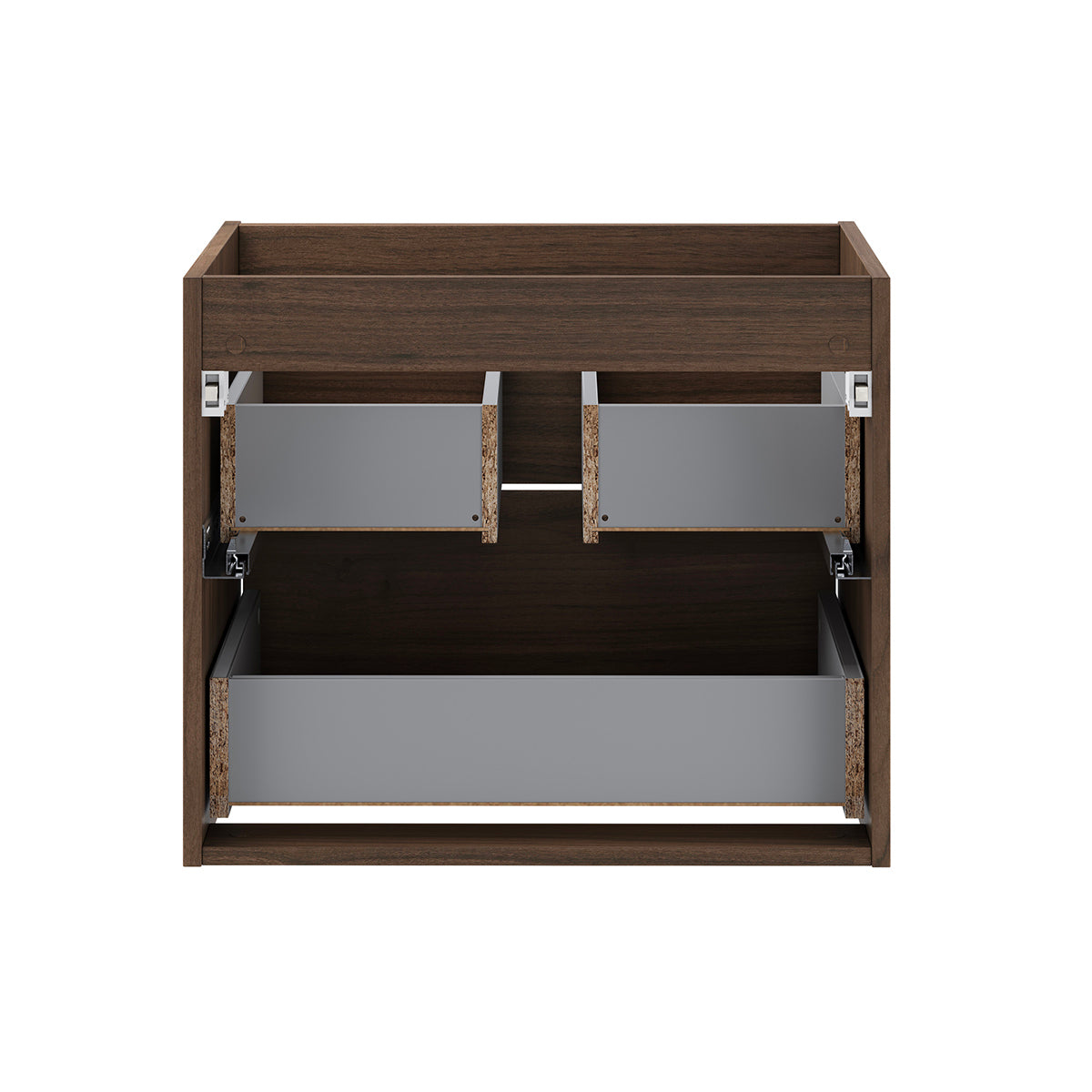 Ensemble meuble double vasque encastrée 120cm et colonne Edmé Bois foncé - vue 5