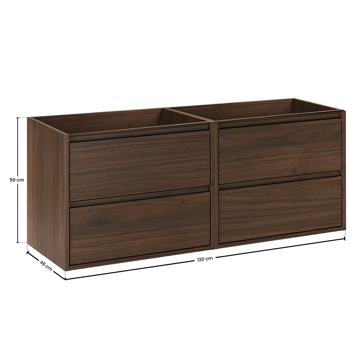 Meuble sous-vasque 120cm Edmé Bois foncé - vue 5