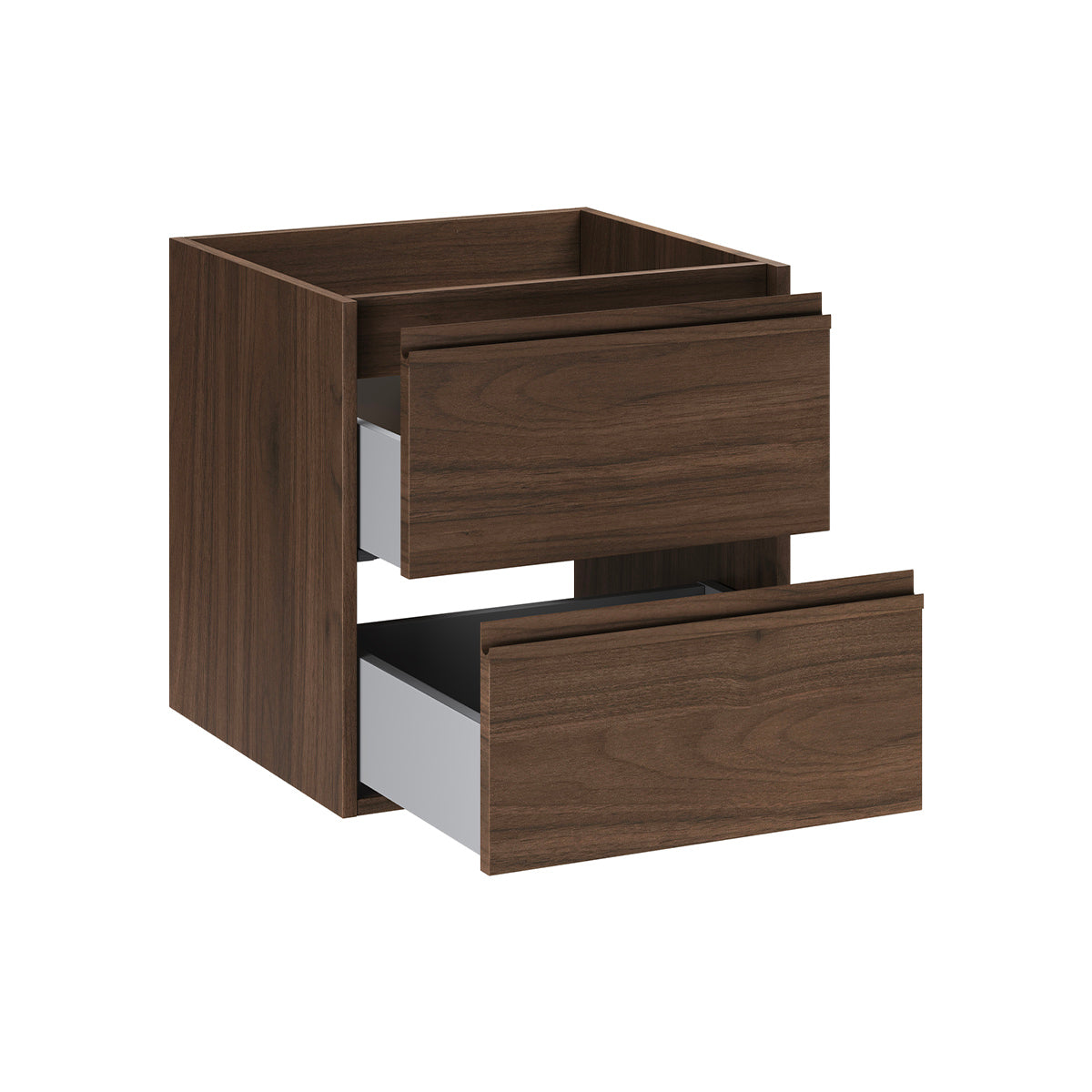 Ensemble meuble simple vasque encastrée 50cm et colonne Edmé Bois foncé - vue 4