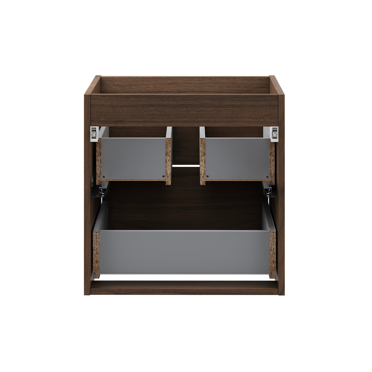 Ensemble meuble simple vasque encastrée 50cm et colonne Edmé Bois foncé - vue 5