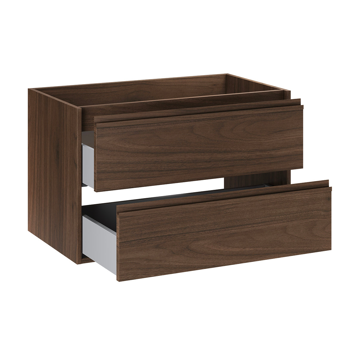Ensemble meuble simple vasque encastrée 80cm colonne et armoire miroir Edmé Bois foncé - vue 4