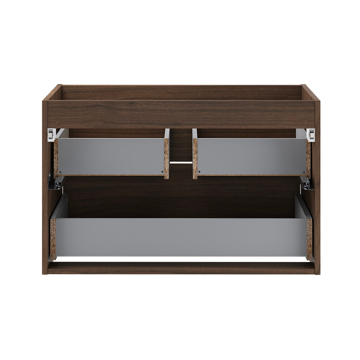 Ensemble meuble sous-vasque 80cm et colonne Edmé Bois foncé - vue 4