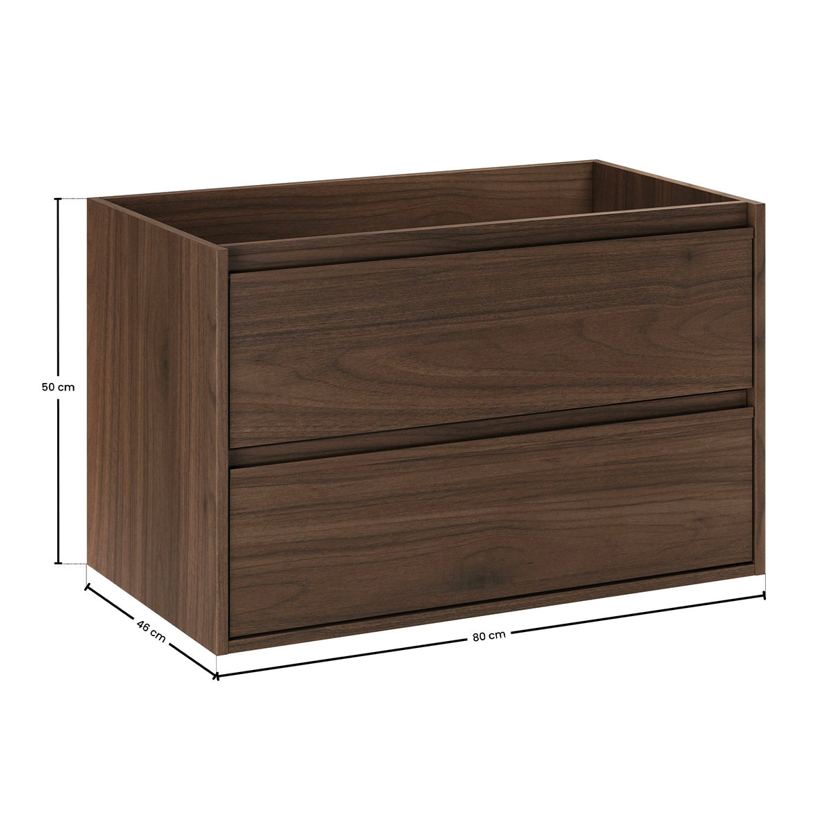 Meuble sous-vasque 80cm Edmé Bois foncé - vue 8
