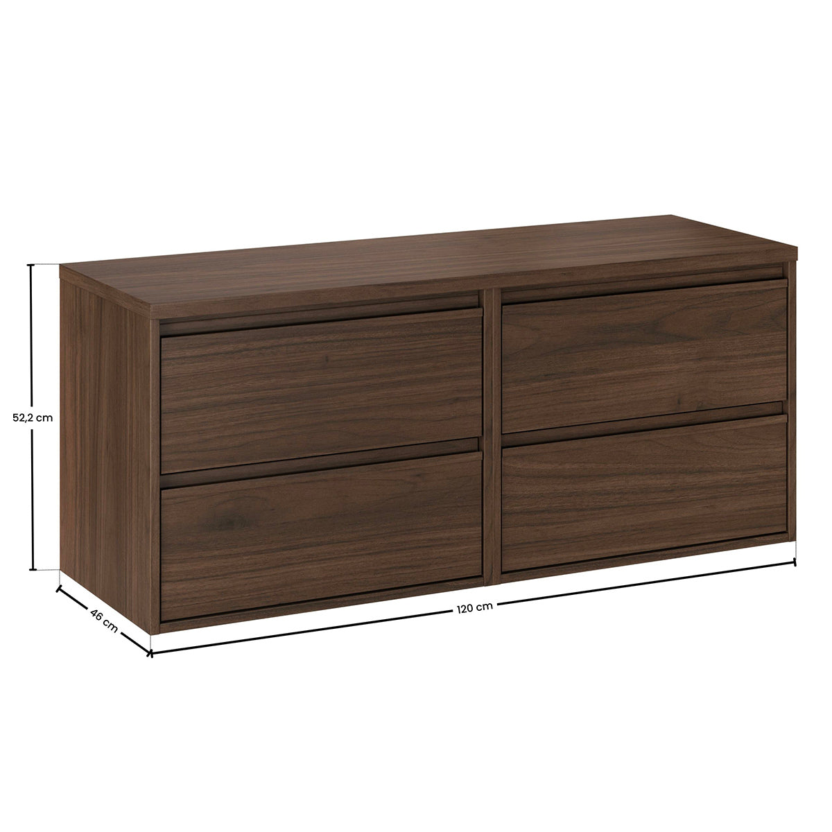Ensemble meuble double vasque 120cm et armoires miroir Edmé Bois foncé - vue 10