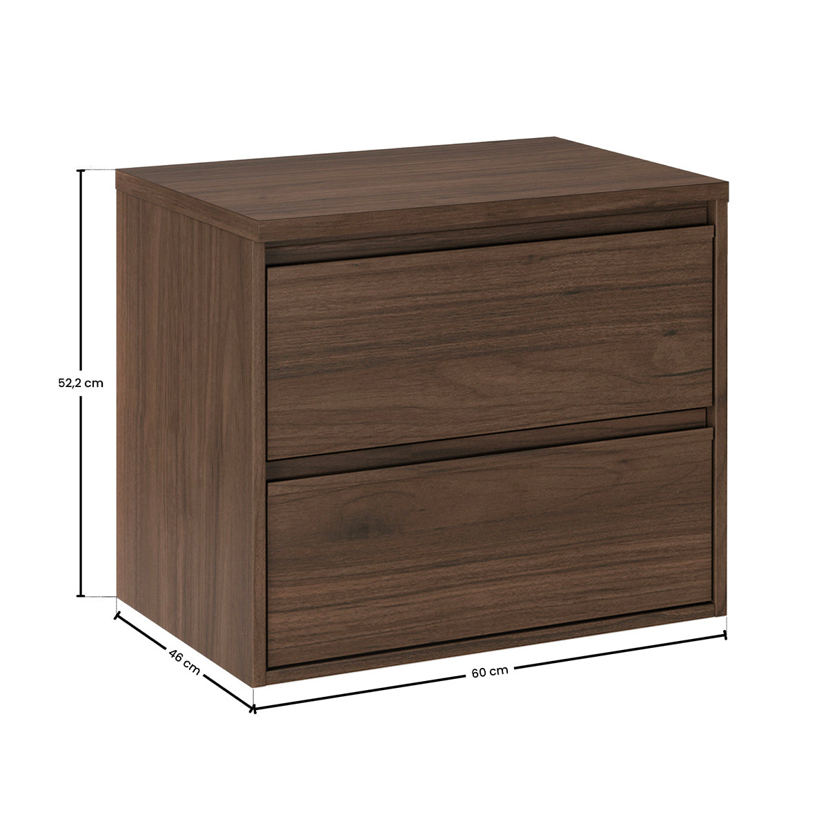 Meuble sous-vasque 60cm plan de toilette Edmé Bois foncé - vue 8