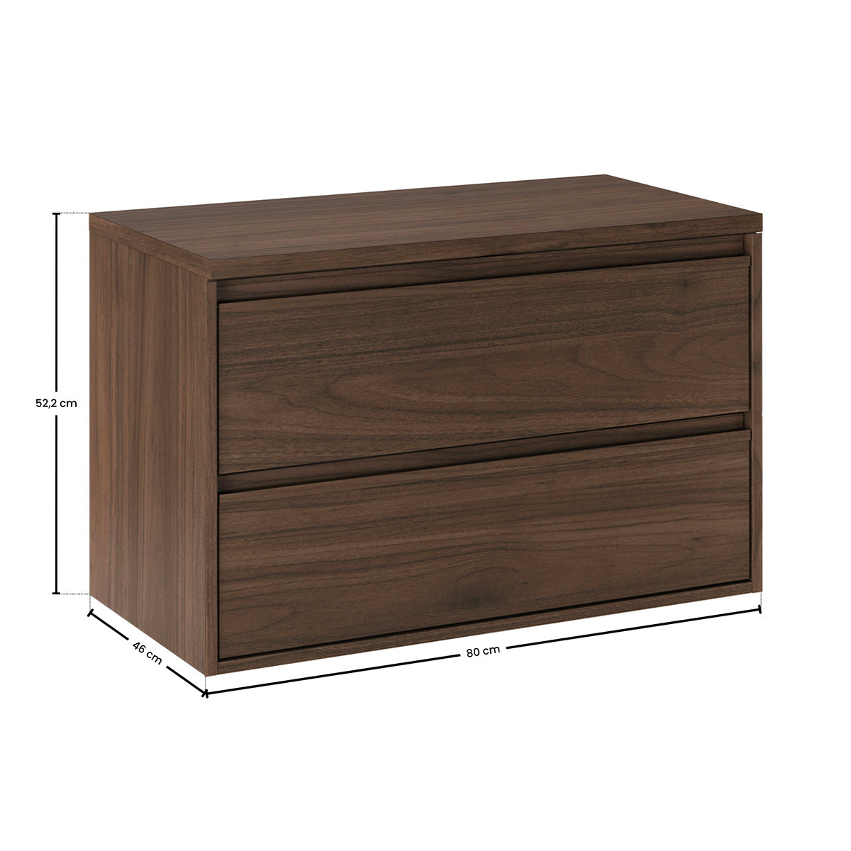 Ensemble meuble sous-vasque 80cm et colonne Edmé Bois foncé - vue 8