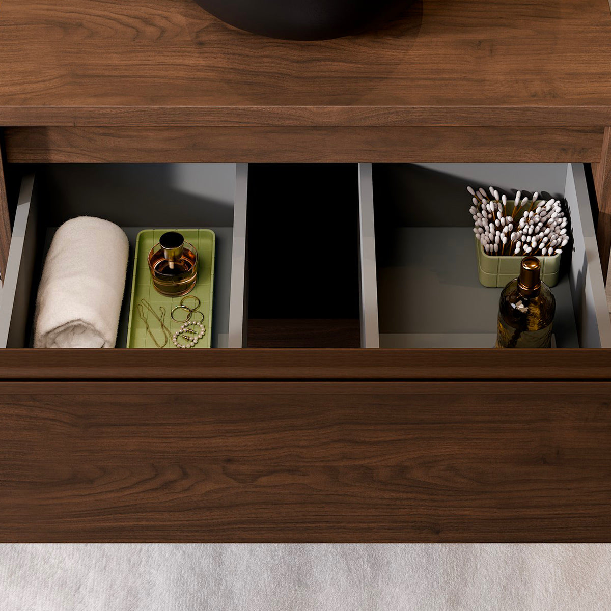 Meuble sous-vasque 60cm Edmé Bois foncé - vue 6