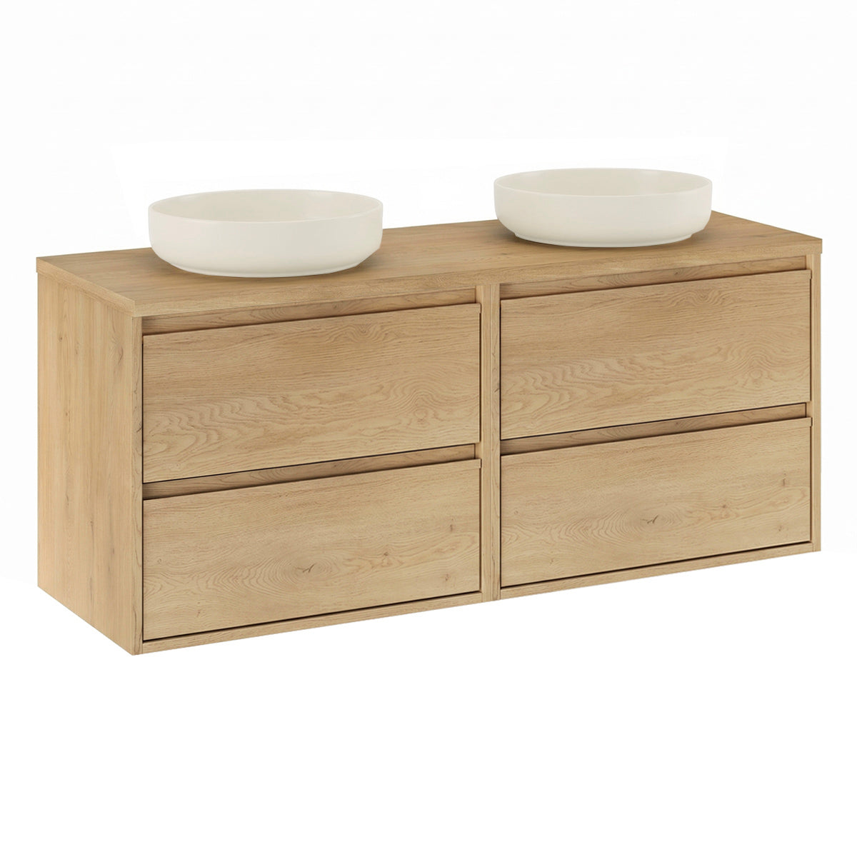 Ensemble meuble double vasque 120cm et colonne Edmé Bois - vue 3
