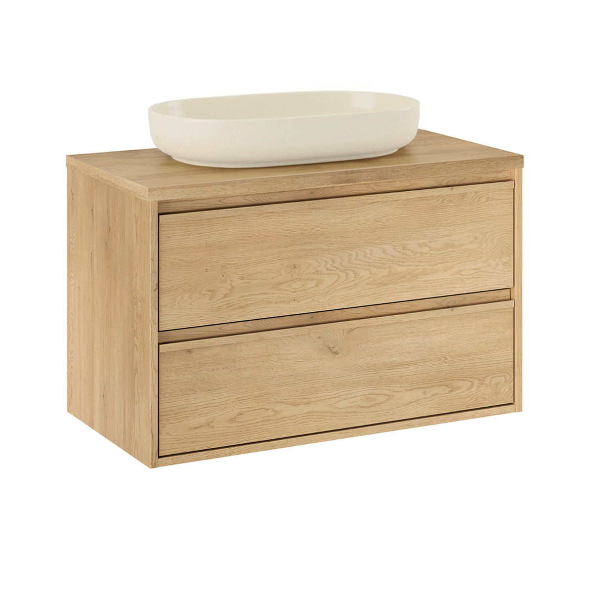 Ensemble meuble simple vasque 80cm colonne et armoire miroir Edmé Bois - vue 3