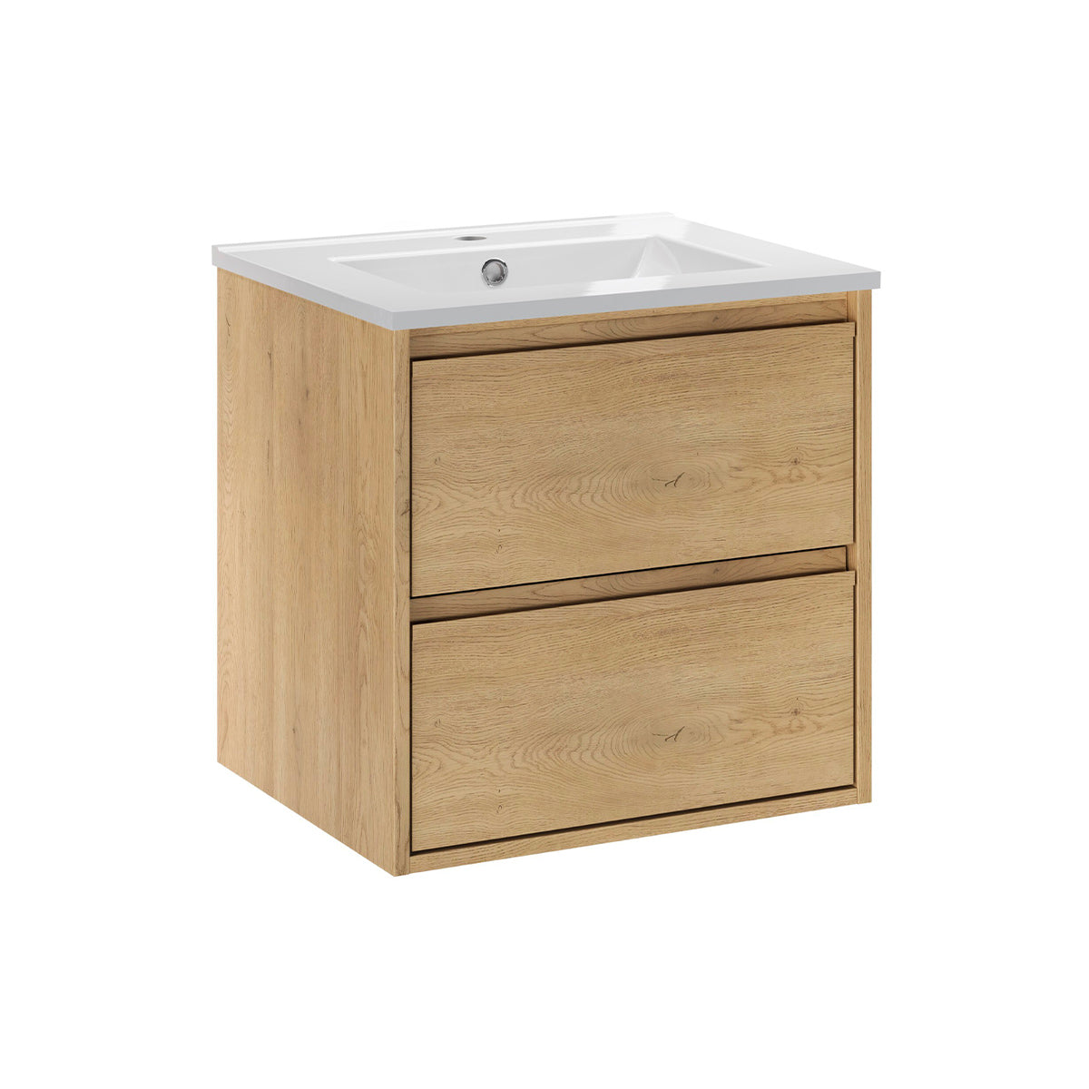 Meuble simple vasque encastrée 50cm Edmé Bois