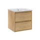 Meuble simple vasque encastrée 50cm Edmé Bois