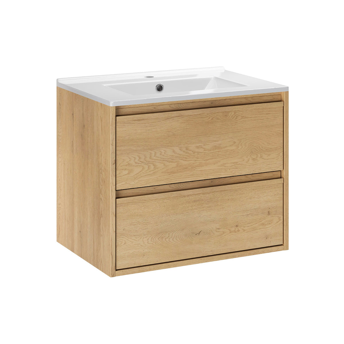Ensemble meuble simple vasque encastrée 60cm et colonne Edmé Bois - vue 3