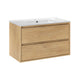Meuble simple vasque encastrée 80cm Edmé Bois