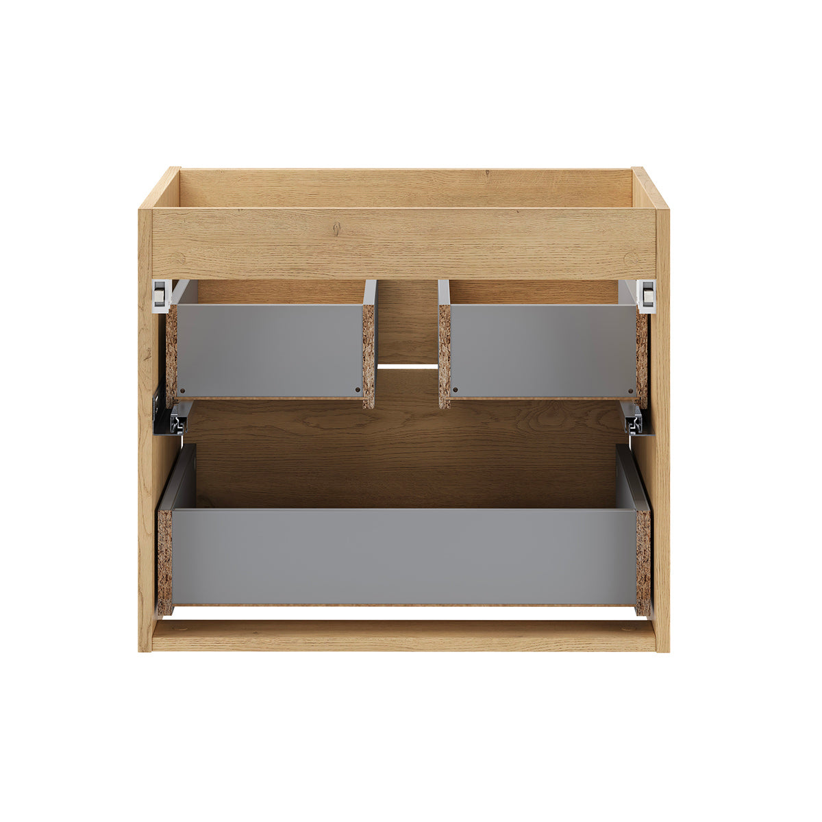 Ensemble meuble double vasque 120cm et armoires miroir Edmé Bois - vue 5