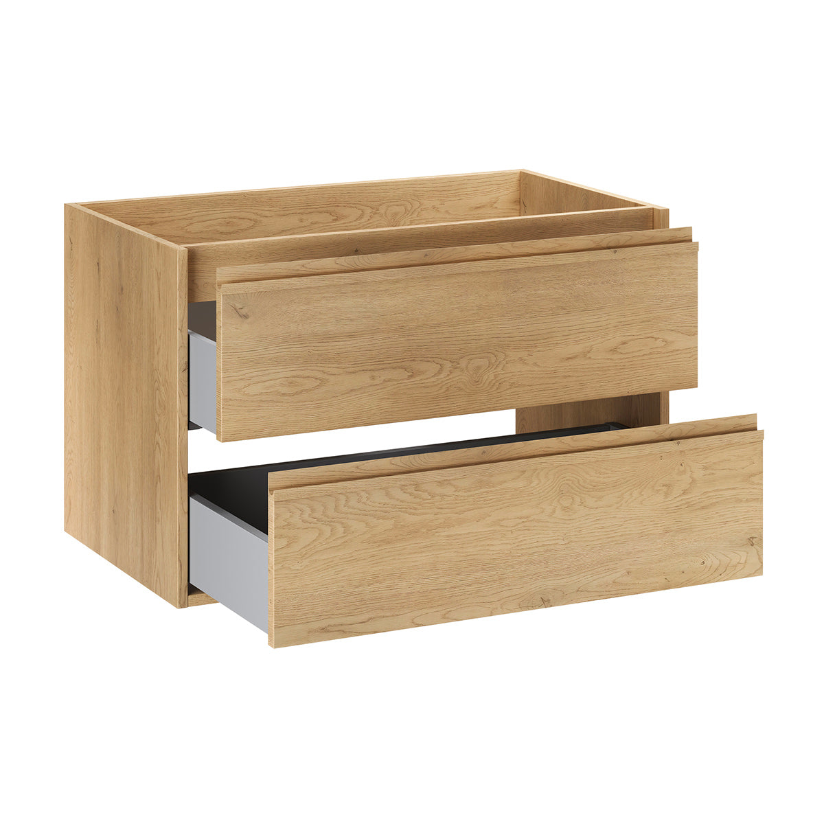 Ensemble meuble simple vasque encastrée 80cm colonne et armoire miroir Edmé Bois - vue 4