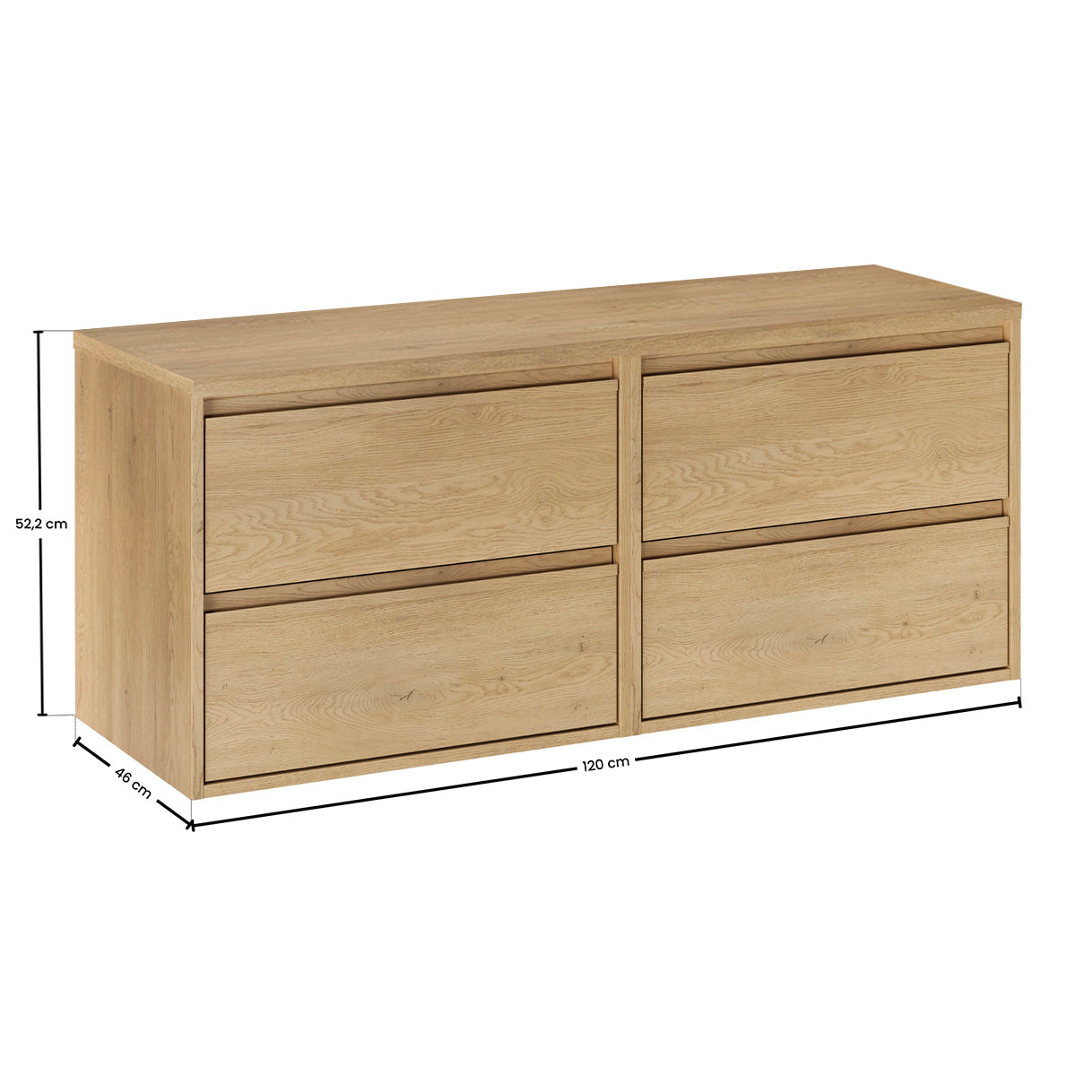 Ensemble meuble double vasque 120cm et armoires miroir Edmé Bois - vue 10
