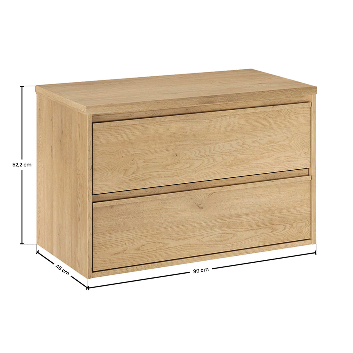 Ensemble meuble simple vasque 80cm et colonne Edmé Bois - vue 10