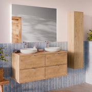 Ensemble meuble double vasque 120cm et colonne Elias Bois