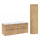Ensemble meuble double vasque encastrée 120cm et colonne Elias Bois