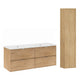 Ensemble meuble double vasque encastrée 120cm et colonne Elias Bois