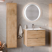 Ensemble meuble simple vasque encastrée 60cm et colonne Elias Bois