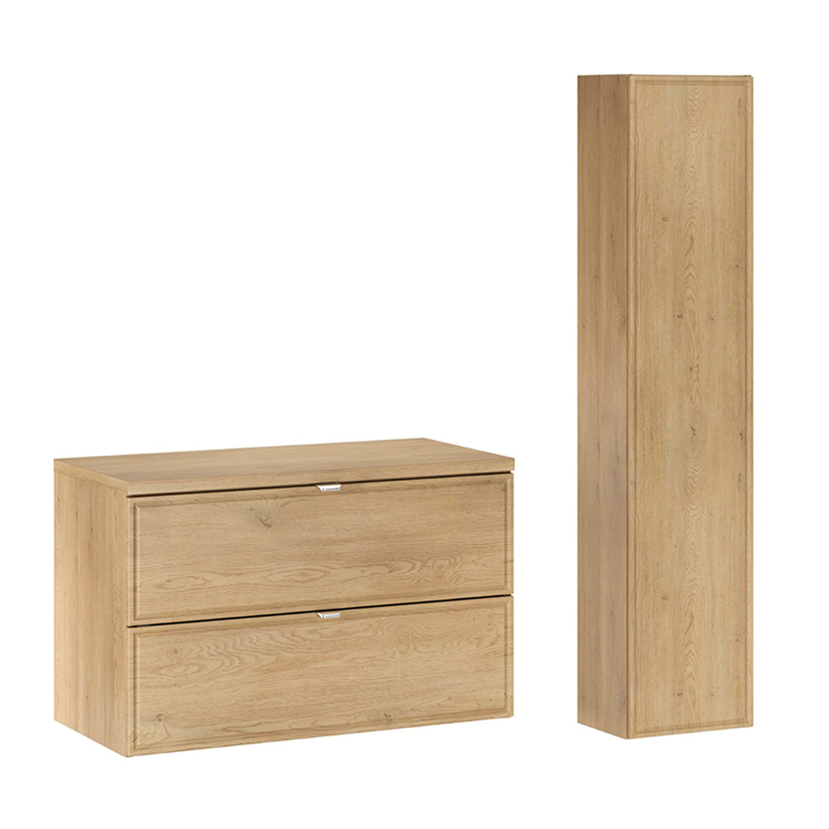 Ensemble meuble sous-vasque 80cm et colonne Elias Bois