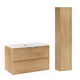 Ensemble meuble simple vasque encastrée 80cm et colonne Elias Bois