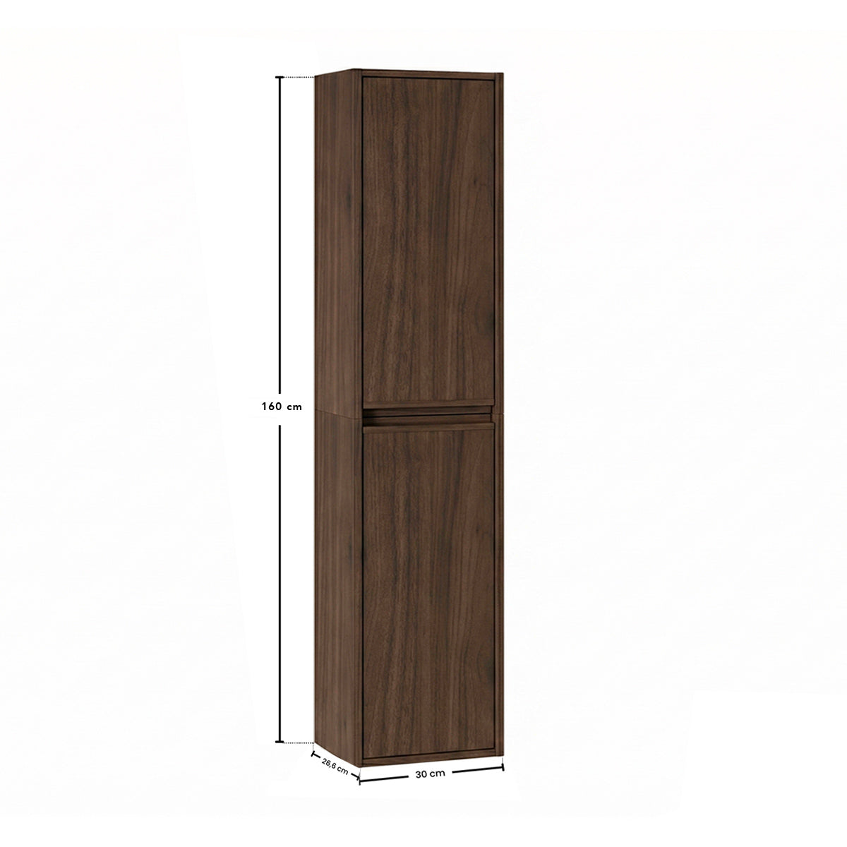 Ensemble meuble simple vasque encastrée 50cm et colonne Edmé Bois foncé - vue 10
