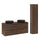 Ensemble meuble double vasque 120cm et colonne Elias Bois foncé