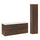 Ensemble meuble double vasque encastrée 120cm et colonne Elias Bois foncé