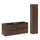 Ensemble meuble double vasque encastrée 120cm et colonne Elias Bois foncé - Vasque noire