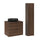 Ensemble meuble simple vasque 60cm et colonne Elias Bois foncé