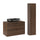 Ensemble meuble simple vasque 80cm et colonne Elias Bois foncé