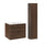Ensemble meuble simple vasque encastrée 60cm et colonne Elias Bois foncé