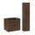 Ensemble meuble simple vasque encastrée 60cm et colonne Elias Bois foncé - Vasque noire