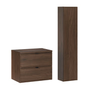 Ensemble meuble sous-vasque 60cm et colonne Elias Bois foncé